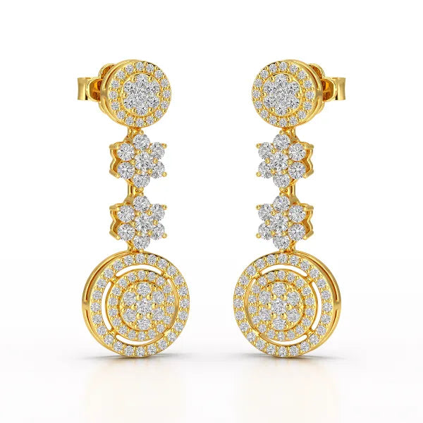 1.18 CT Round Cut Dangle Drop Lab Diamond Earring