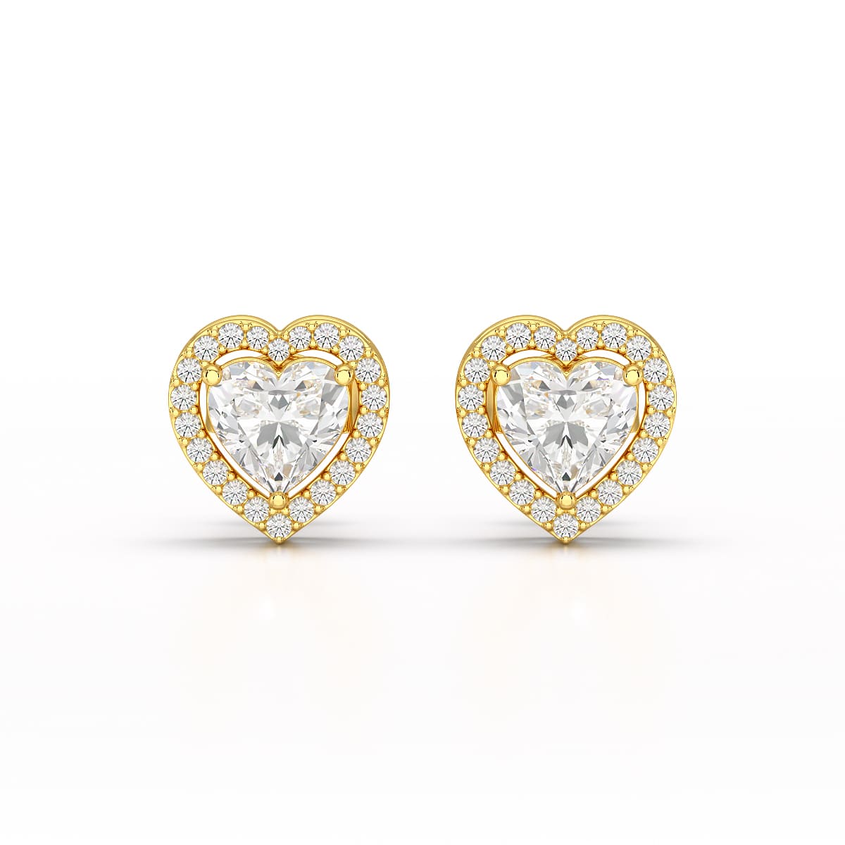 1.21 CT Lab Diamond Heart Shape Stud Earrings