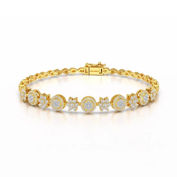 1.26 CT Lab Diamond Flower Shape Bracelet