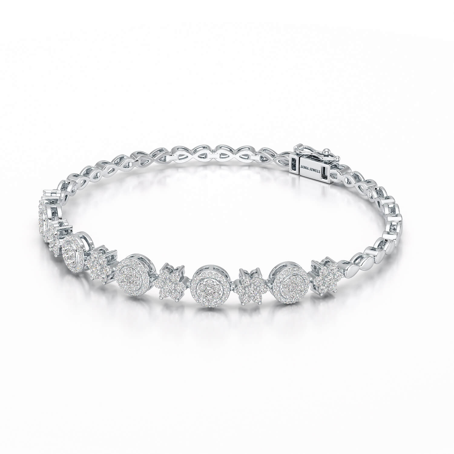 1.26 CT Lab Diamond Flower Shape Bracelet