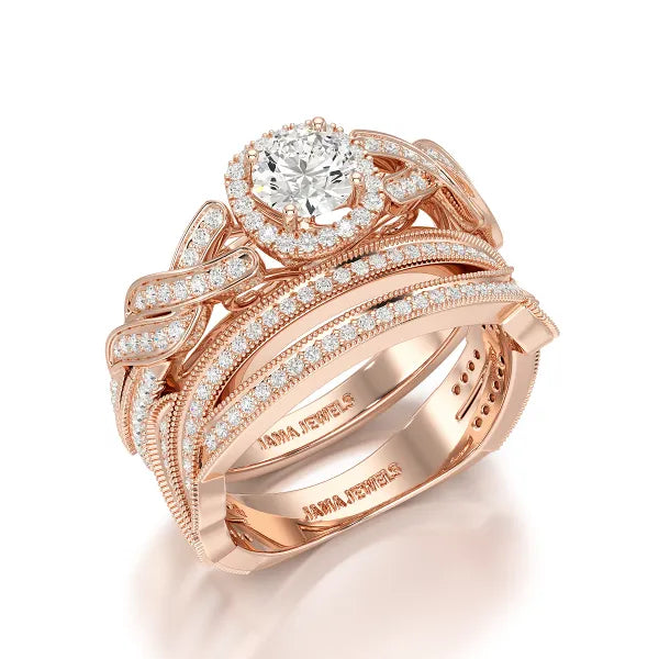 1.27 CT Twisted Lab Grown Diamond Engagement Ring