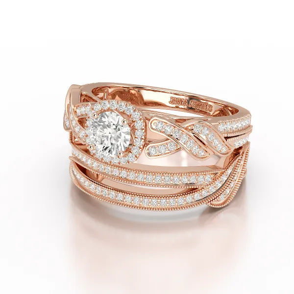 1.27 CT Twisted Lab Grown Diamond Engagement Ring