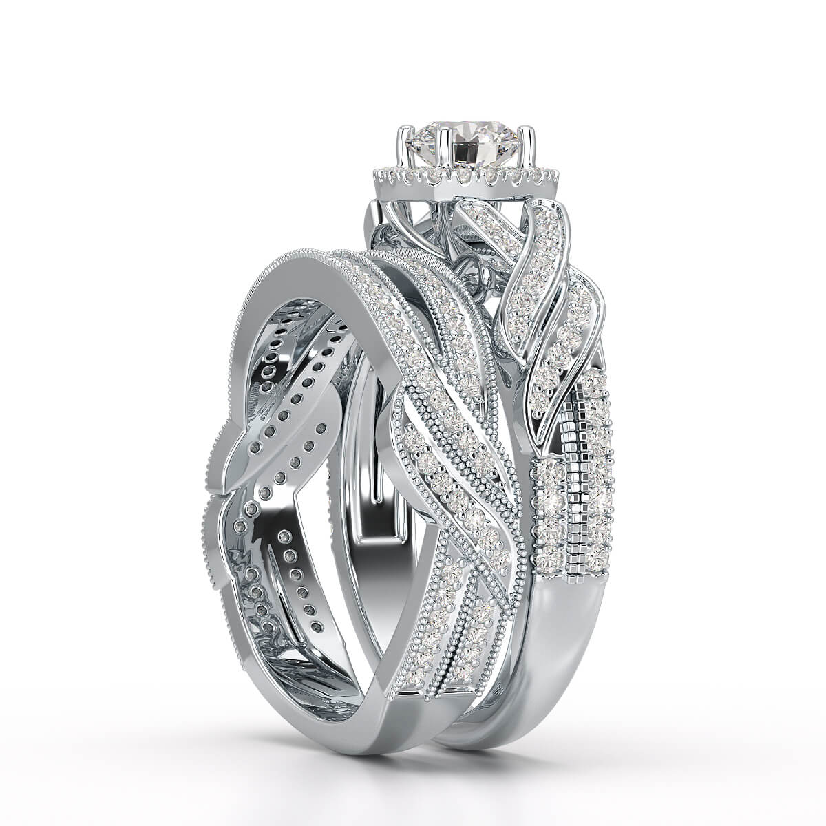 1.27 CT Twisted Lab Grown Diamond Engagement Ring