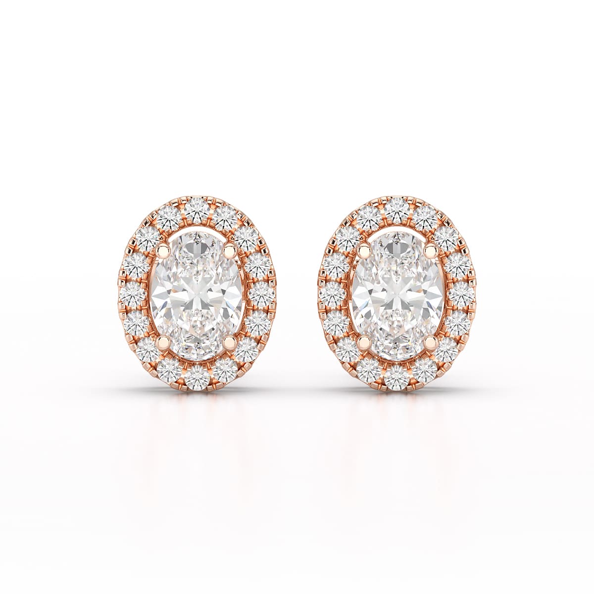 1.32 CT Lab Diamond Oval Cut Stud Earrings