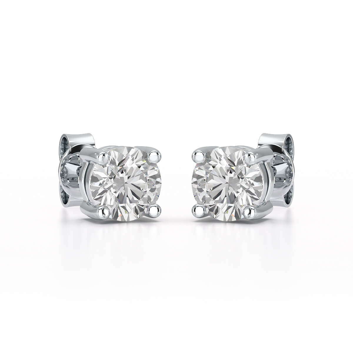 1.38 CT Single Diamond Stud Earrings - Jama Jewels 