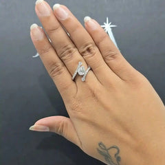 1.45 CT Pear Cut Bypass Ring with Round Lab Diamonds(Ready for Delivery) Jama Jewels