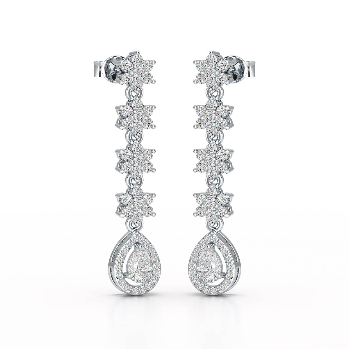 1.48 CT Pear Cut Drop Lab Diamond Earring