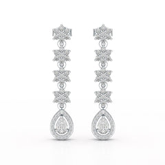 1.48 CT Pear Cut Drop Lab Diamond Earring