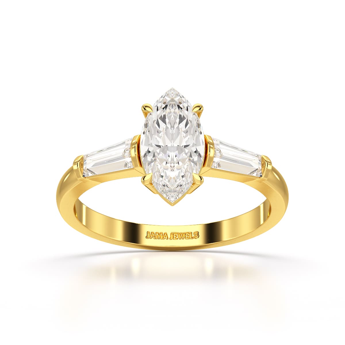 1.4 CT Marquise Cut Lab Diamond Three Stone Ring