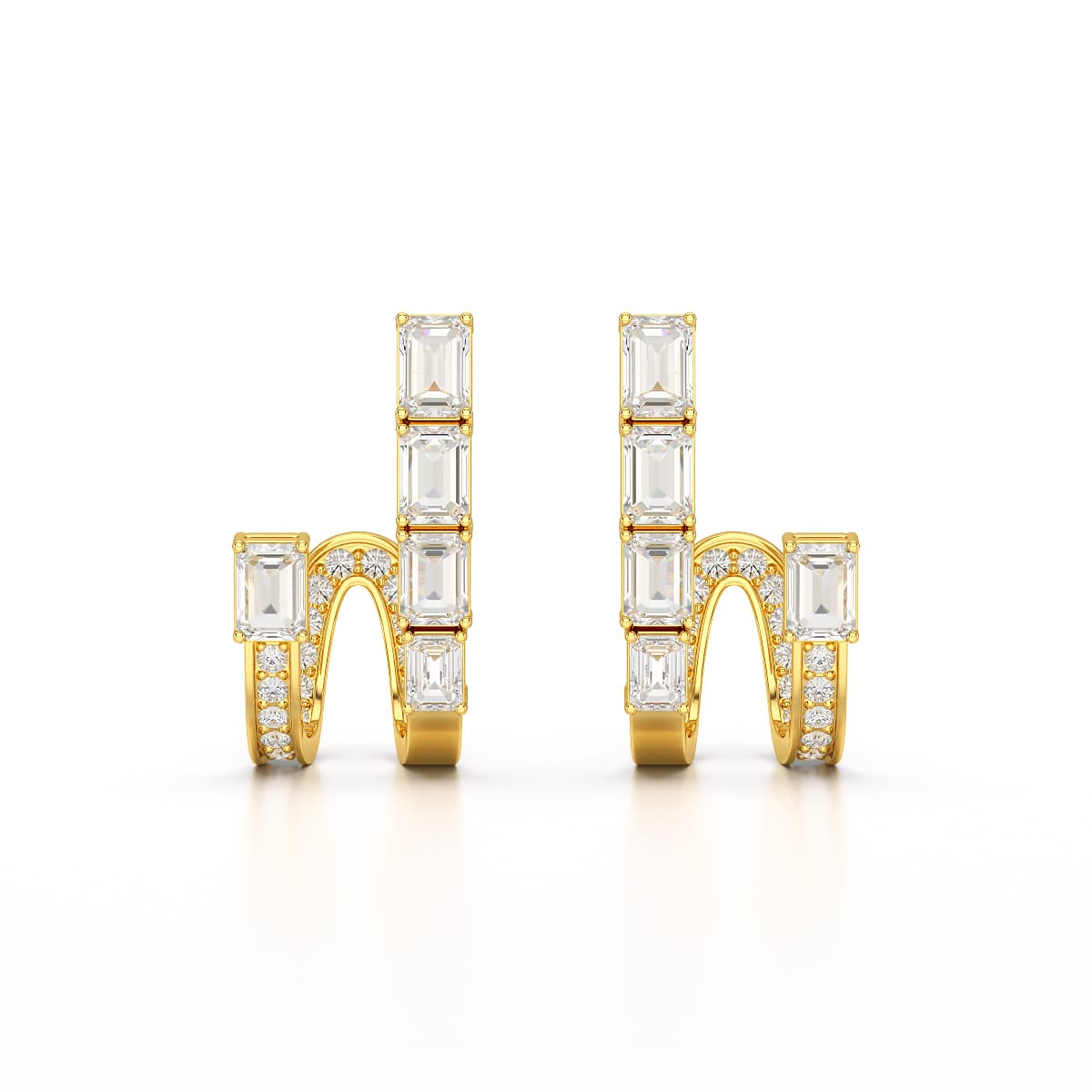1.53 CT Lab Diamond Emerald Cut Earrings