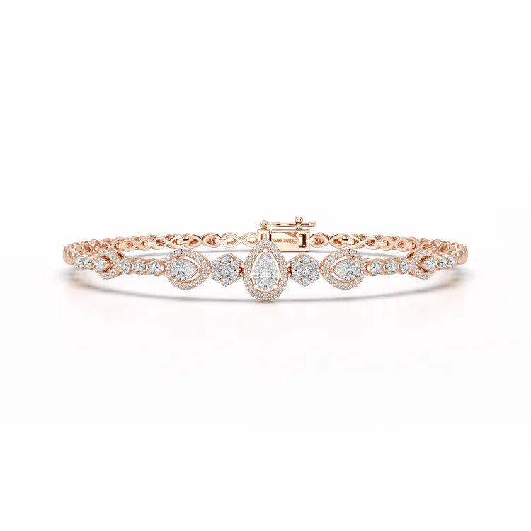 1.53 CT Pear Cut Lab Grown Diamond Bracelet