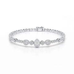 1.53 CT Pear Cut Lab Grown Diamond Bracelet