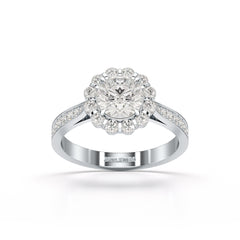 1.55 CT Round Cut Halo Lab Diamond Ring