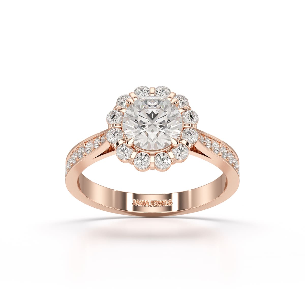 1.55 CT Round Cut Halo Lab Diamond Ring