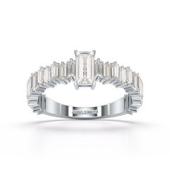 1.56 CT Cluster Baguettes Lab Diamond Ring