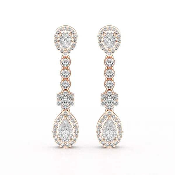 1.57 CT Pear Cut Lab Diamond Earring
