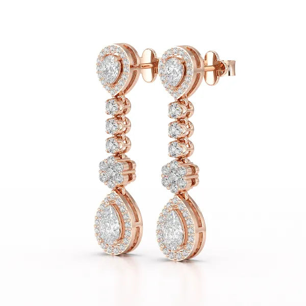 1.57 CT Pear Cut Lab Diamond Earring