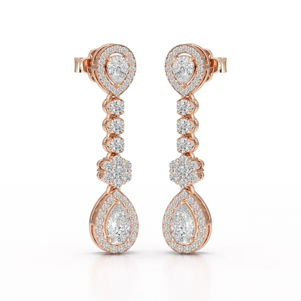 1.57 CT Pear Cut Lab Diamond Earring