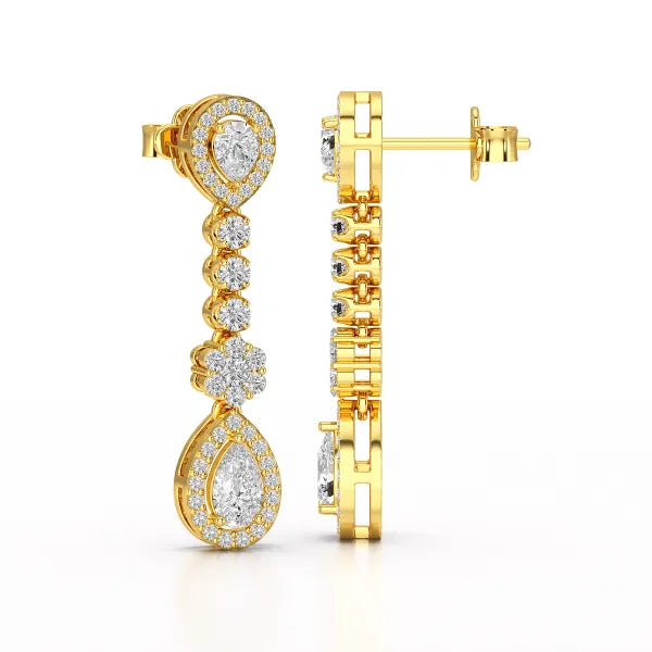 1.57 CT Pear Cut Lab Diamond Earring