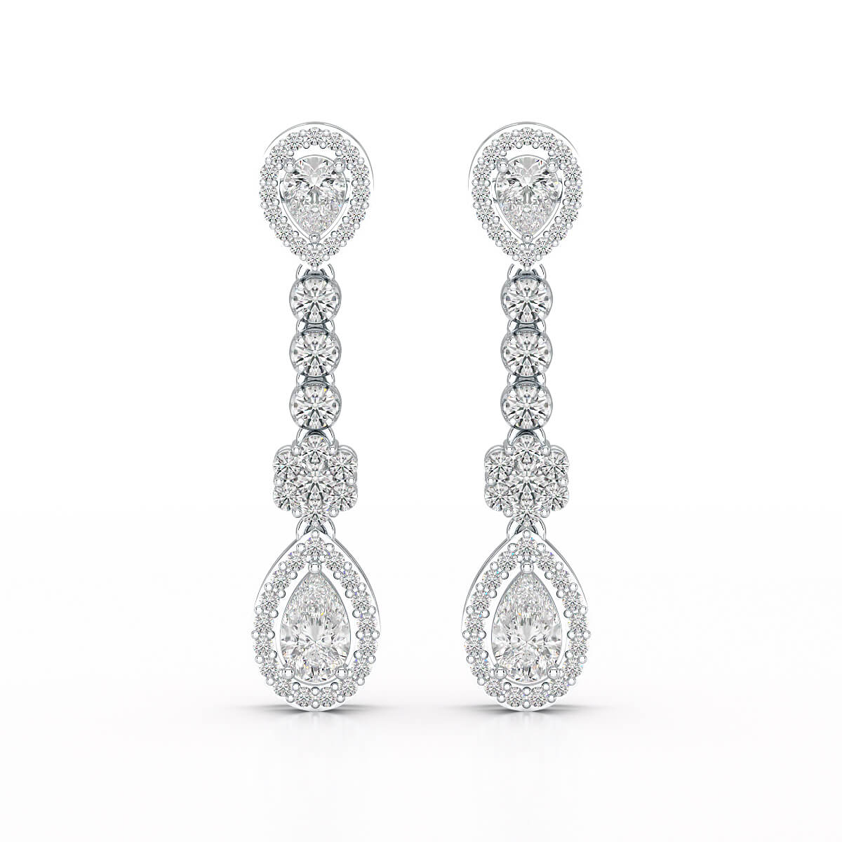 1.57 CT Pear Cut Lab Diamond Earring