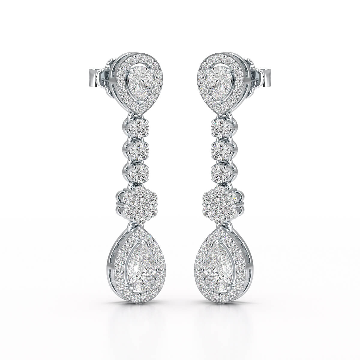 1.57 CT Pear Cut Lab Diamond Earring