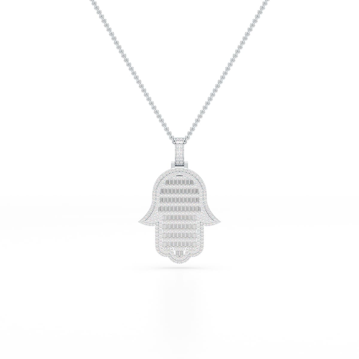 1.5 CT Baguette Straight Cut Lab Diamond Pendant