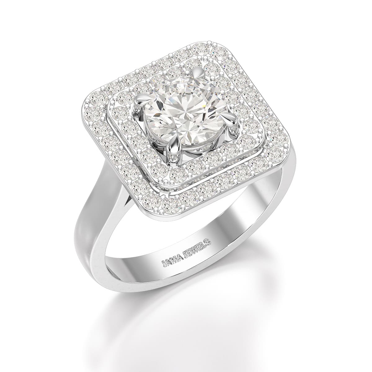 1.63 CT Lab Diamond Round Cut Halo Ring