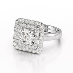 1.63 CT Lab Diamond Round Cut Halo Ring