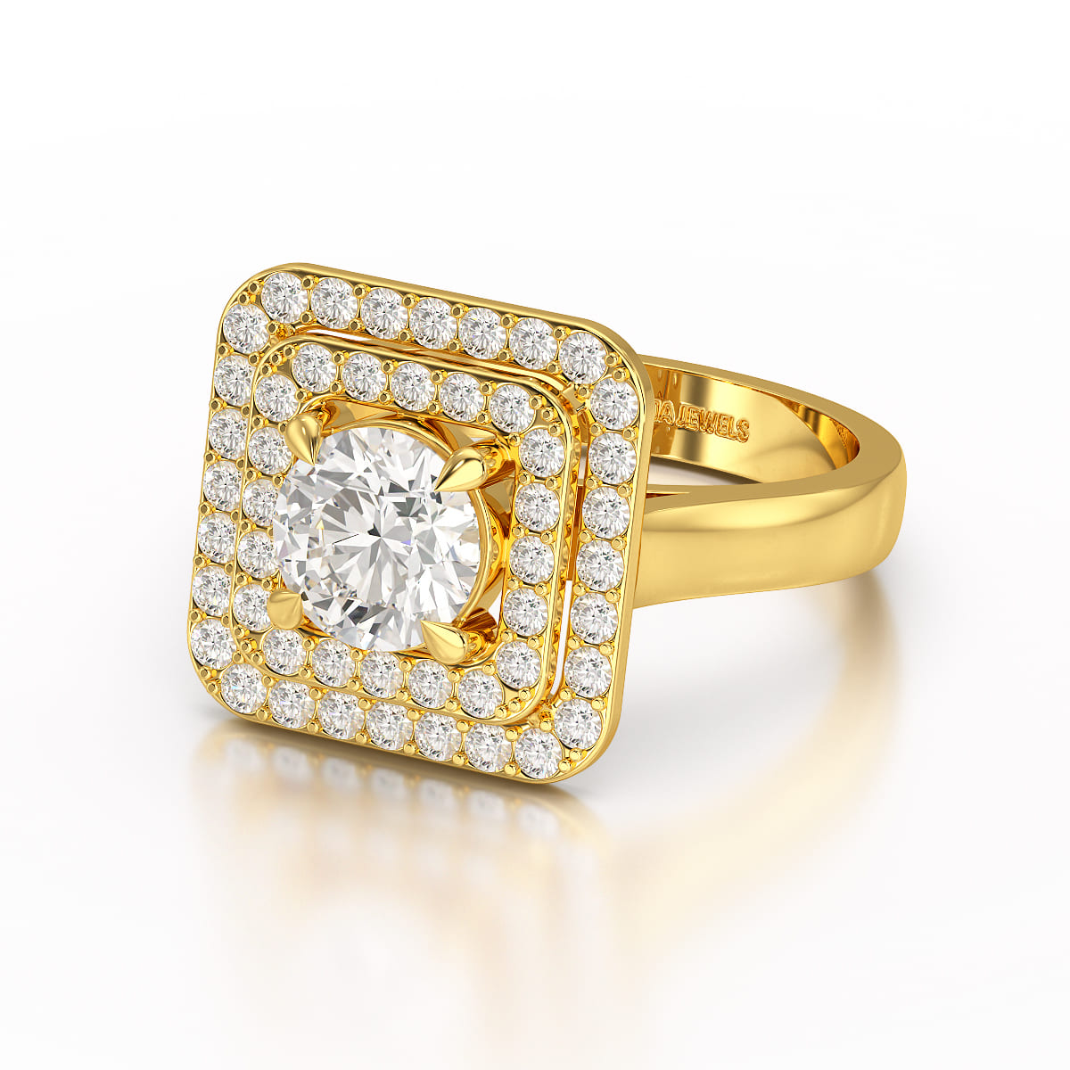 1.63 CT Lab Diamond Round Cut Halo Ring