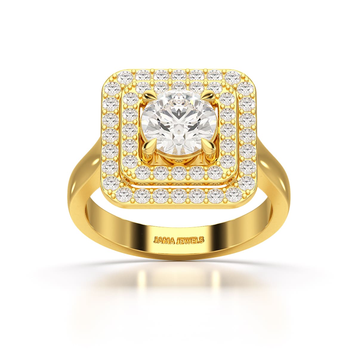 1.63 CT Lab Diamond Round Cut Halo Ring