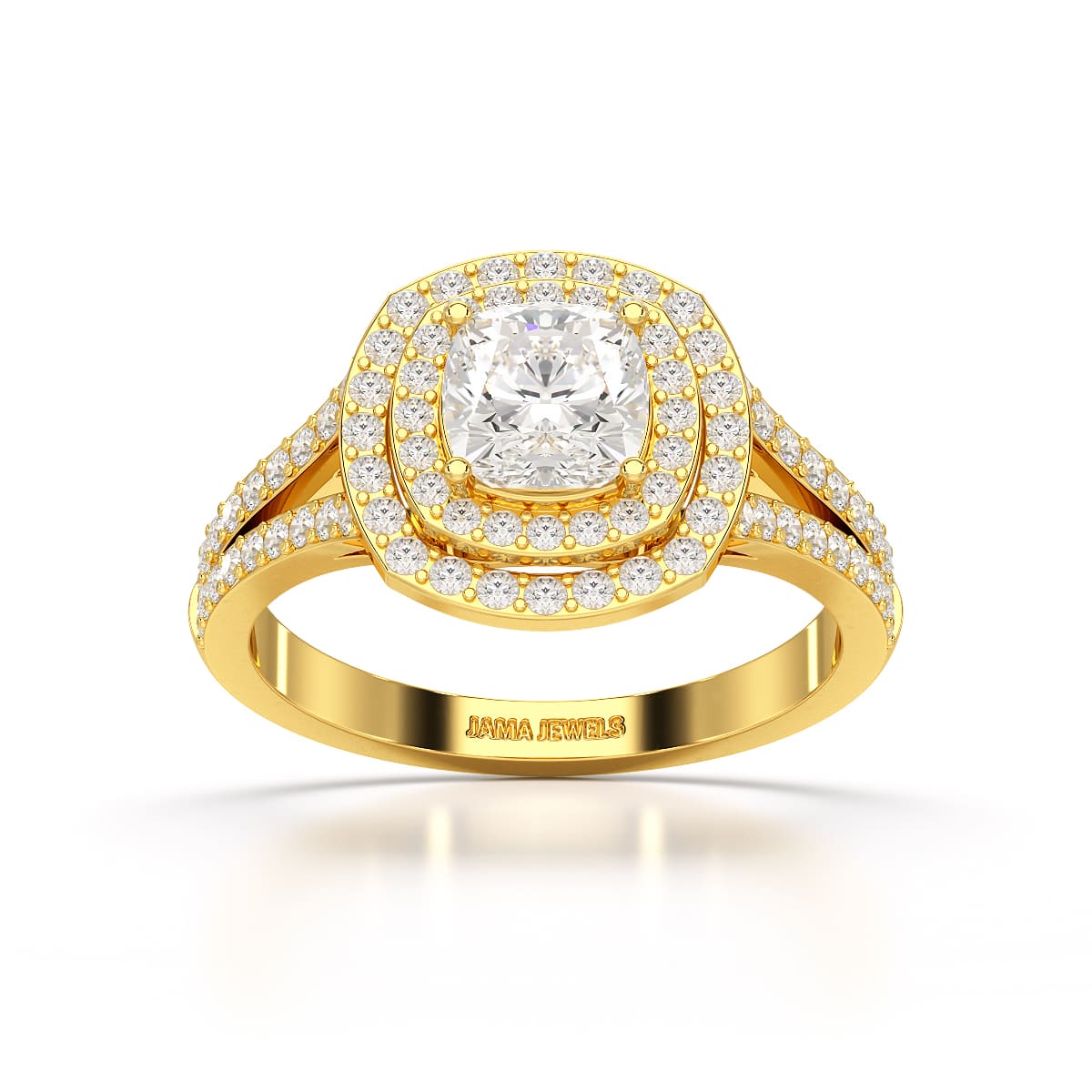 1.6 CT Halo Lab Diamond Cushion Cut Ring