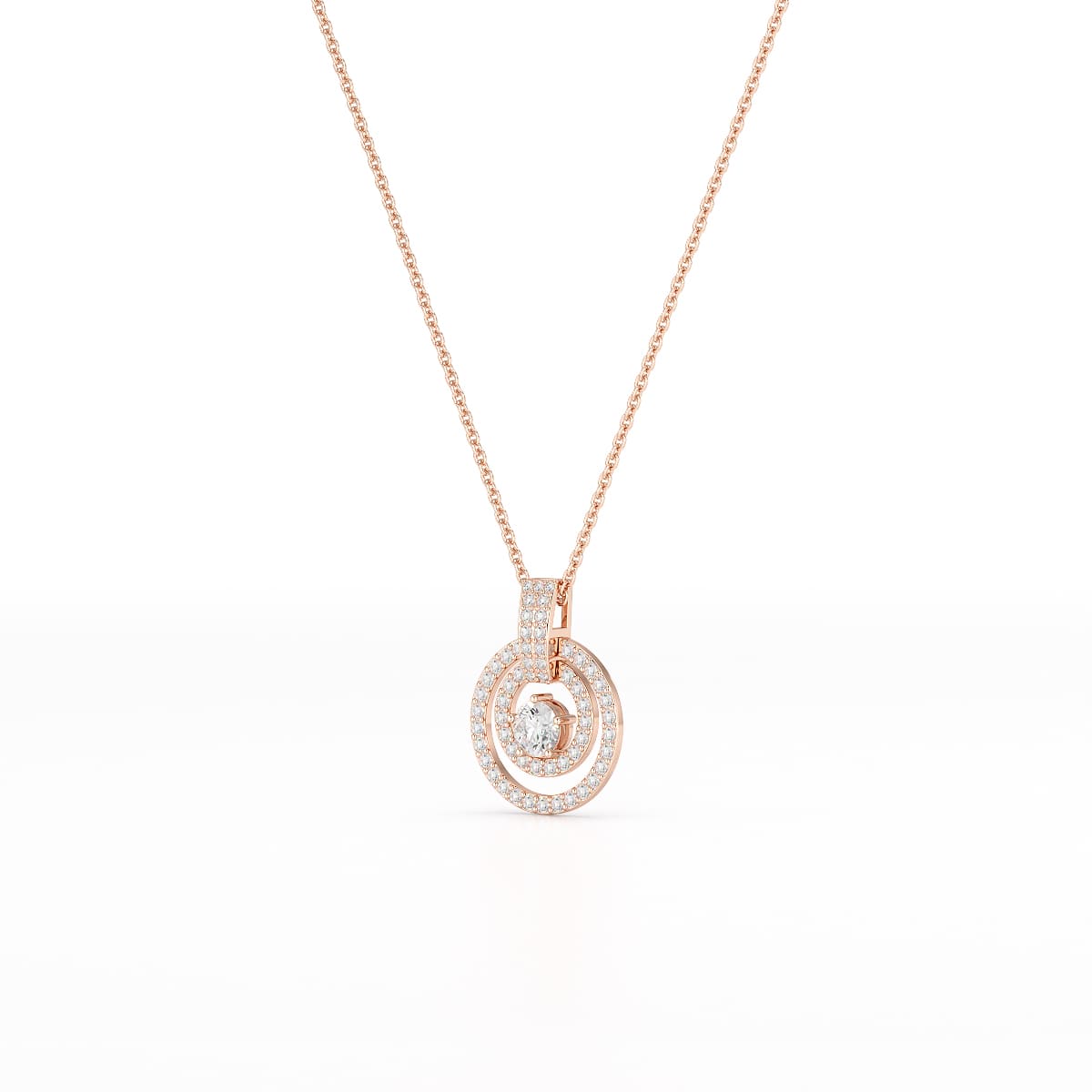 1.6 CT Lab Diamond Round Cut Chain Pendant
