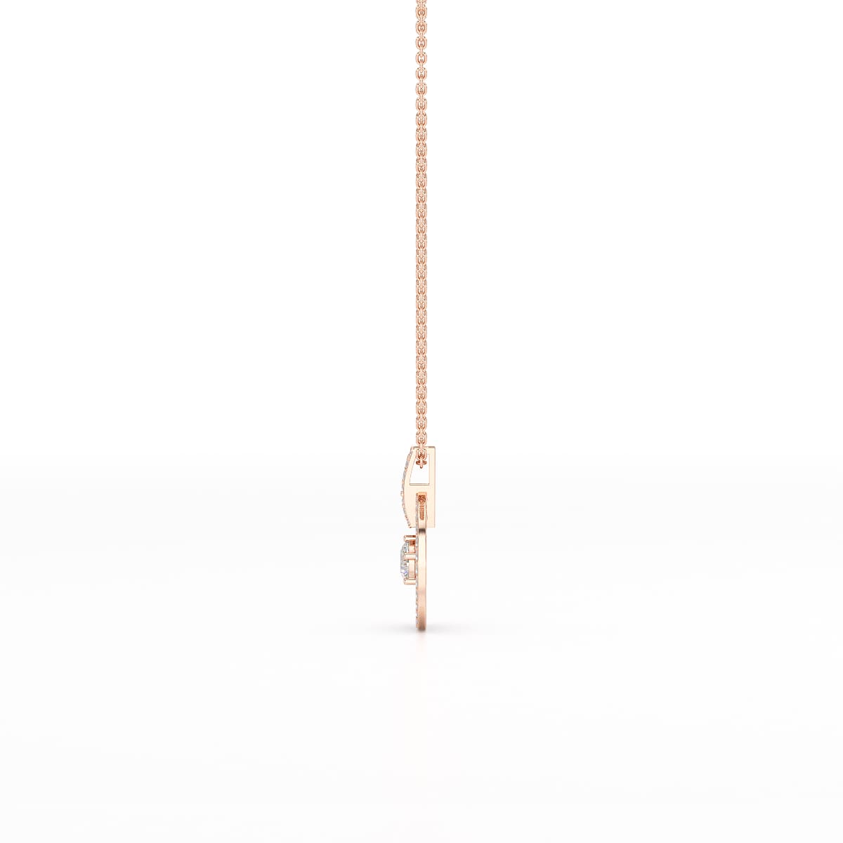 1.6 CT Lab Diamond Round Cut Chain Pendant