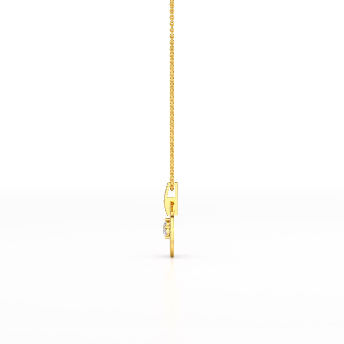 1.6 CT Lab Diamond Round Cut Chain Pendant