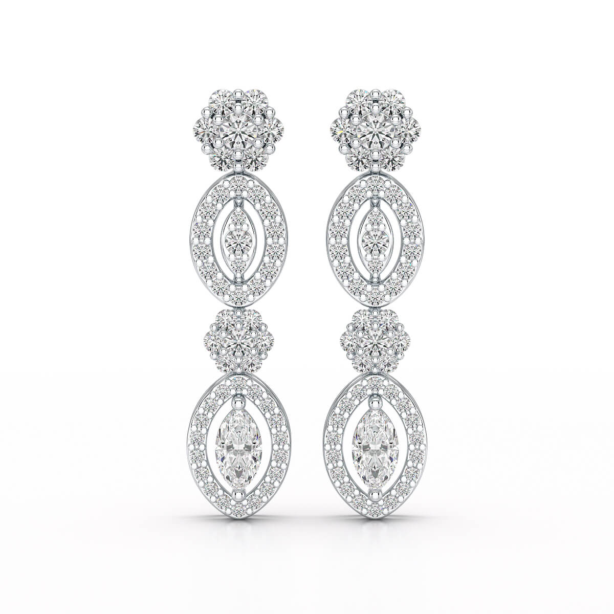 1.74 CT Marquise Cut Lab Diamond Drop Earring