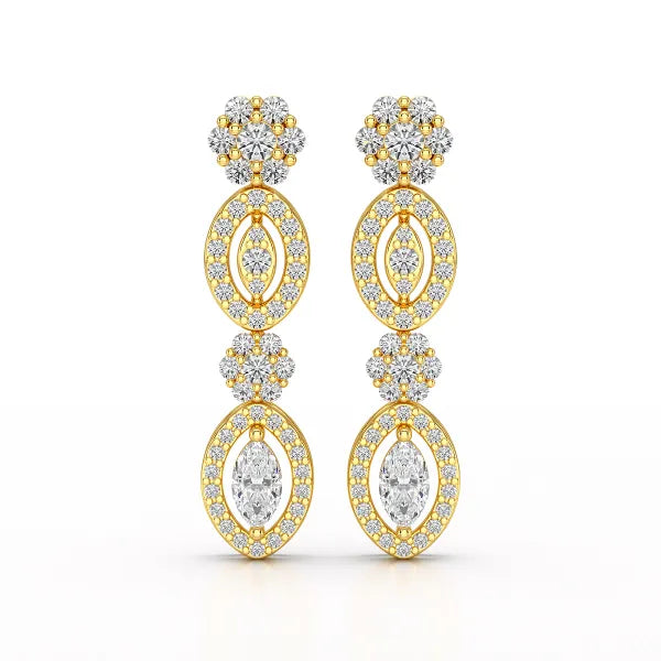 1.74 CT Marquise Cut Lab Diamond Drop Earring