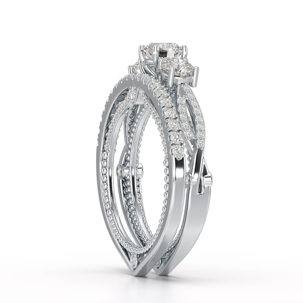 1.78 White Gold Twisted Lab Diamond Ring