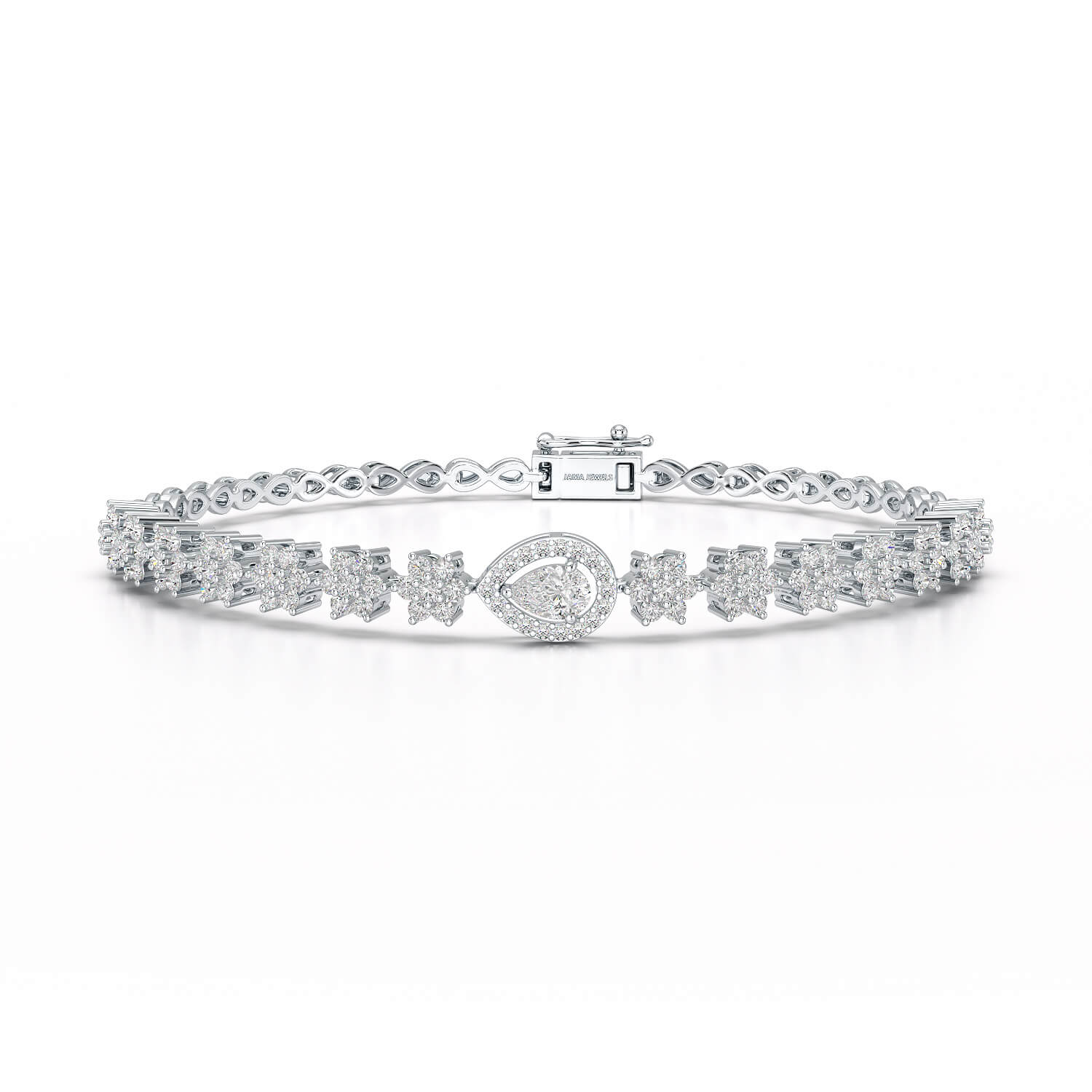 1.78 CT Pear Shape Lab Grown Diamond Bracelet
