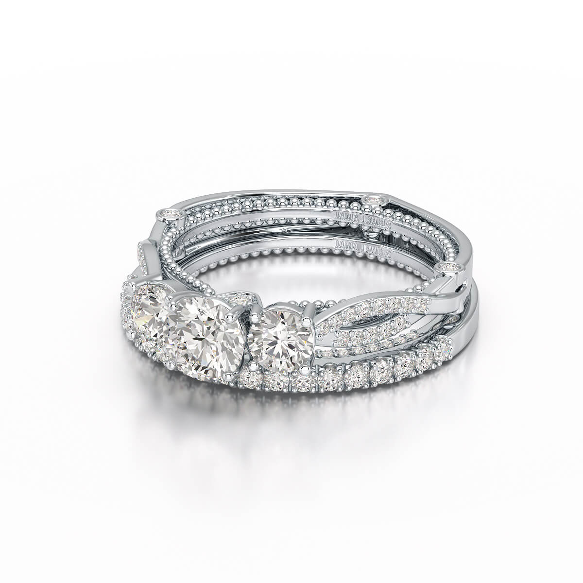1.78 White Gold Twisted Lab Diamond Ring