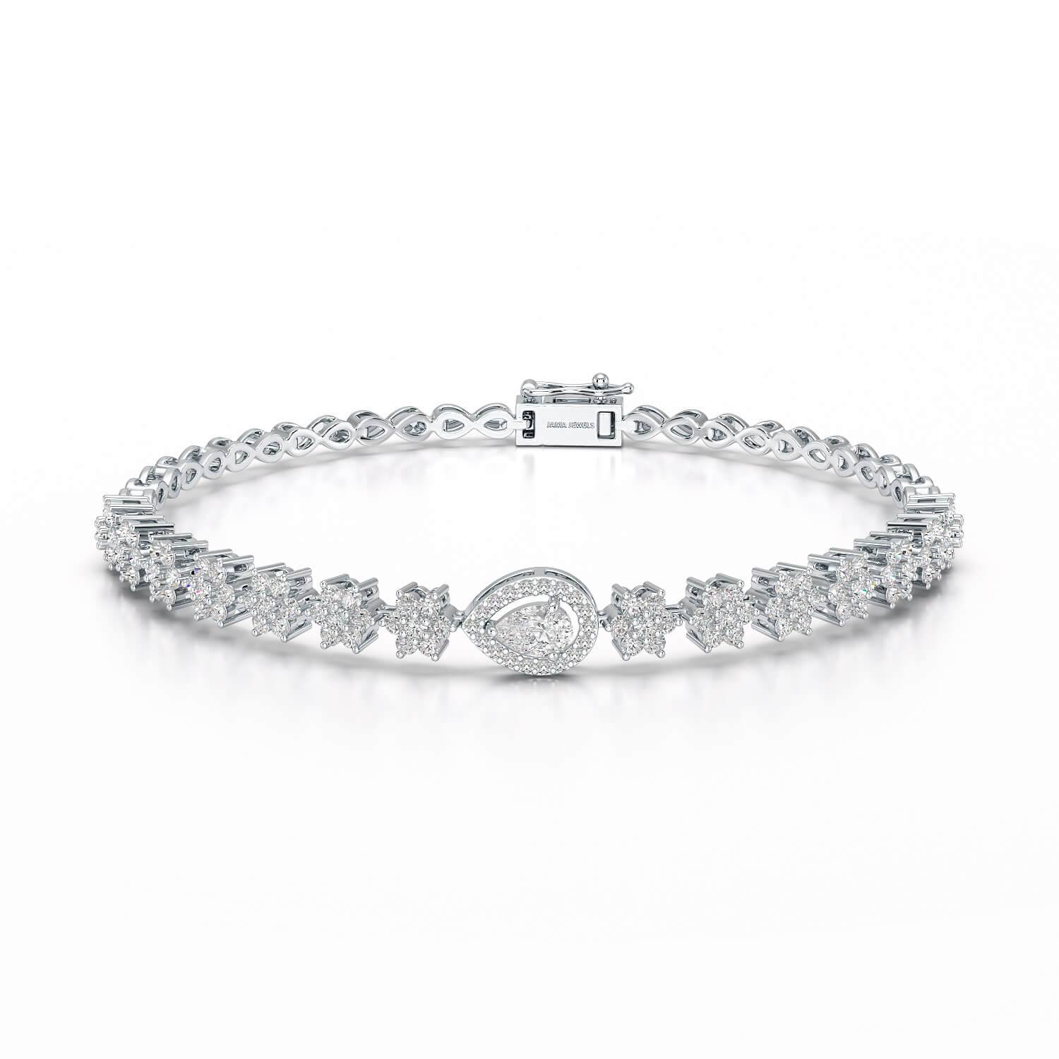 1.78 CT Pear Shape Lab Grown Diamond Bracelet
