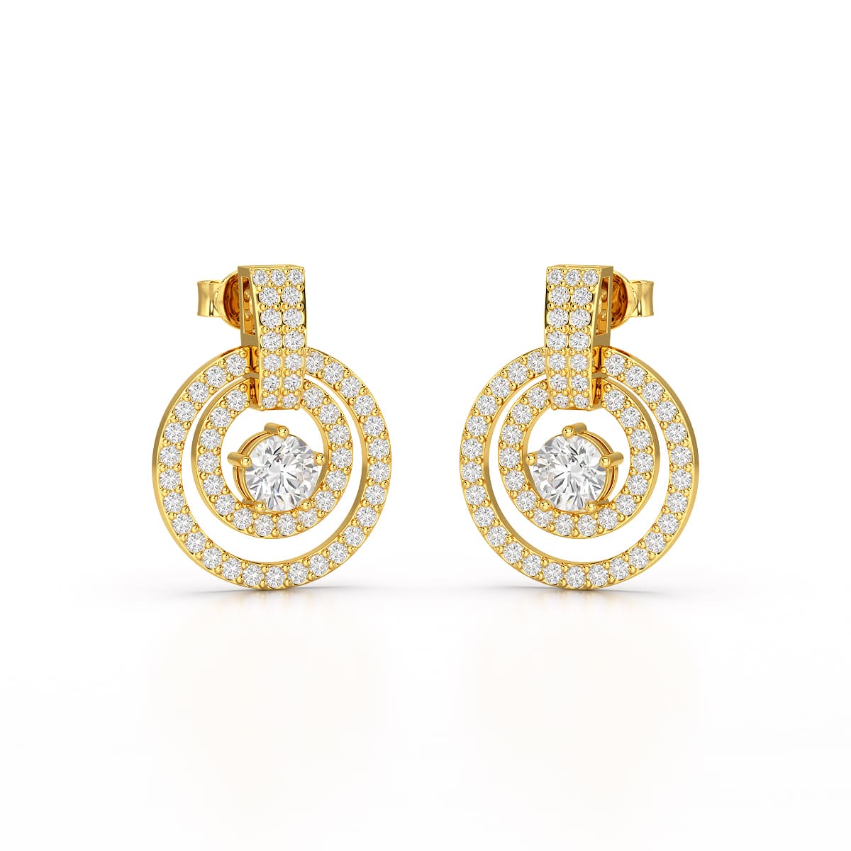 1.86 CT Lab Diamond Circular Stud Earrings