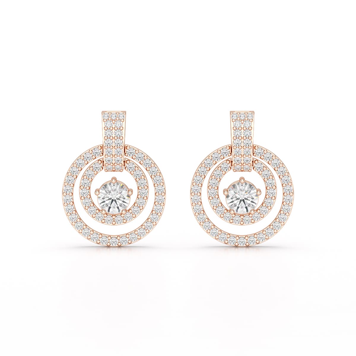 1.86 CT Lab Diamond Circular Stud Earrings