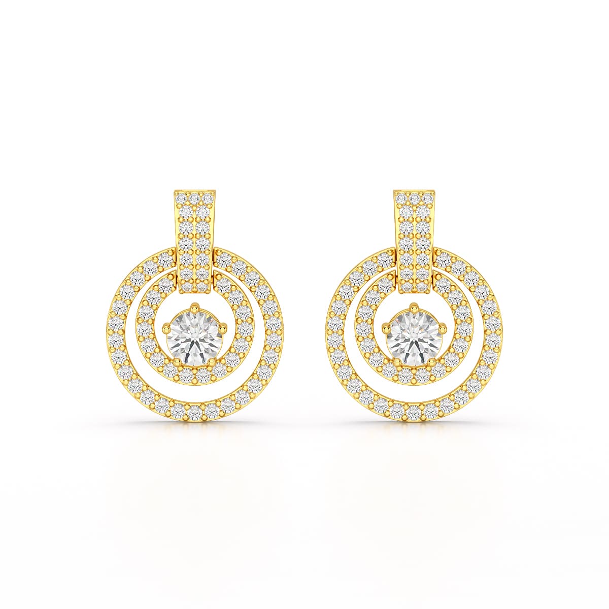 1.86 CT Lab Diamond Circular Stud Earrings