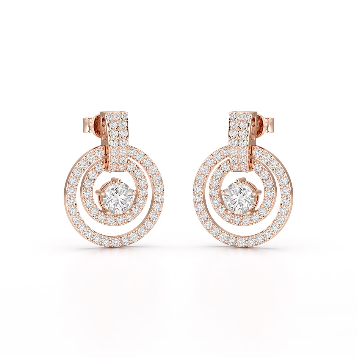 1.86 CT Lab Diamond Circular Stud Earrings