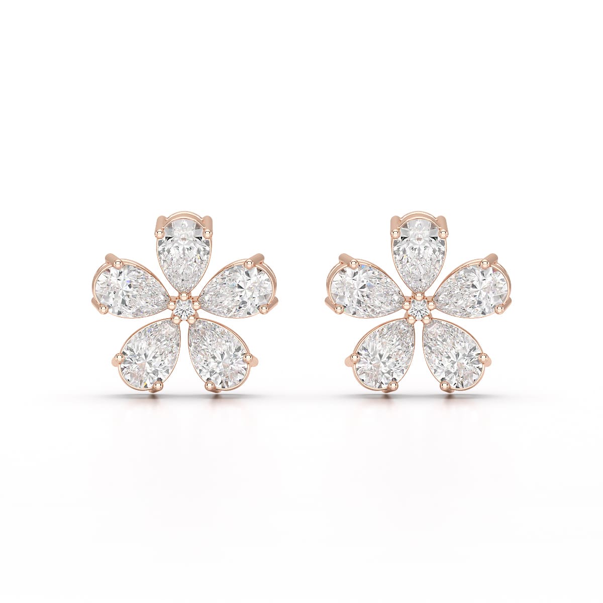 1.82 CT Lab Diamond Pear Cut Stud Earrings