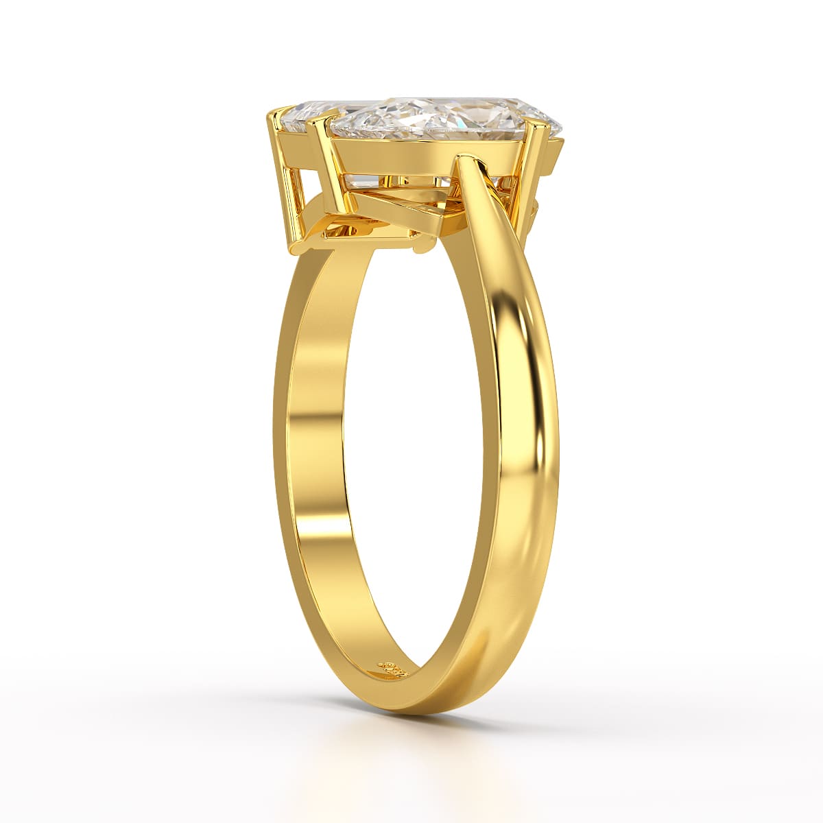 1.8 CT Emerald and Pear Lab diamond Ring