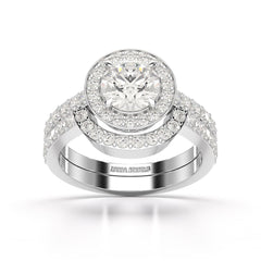 1.92 CT Lab Diamond Round Cut Halo Ring