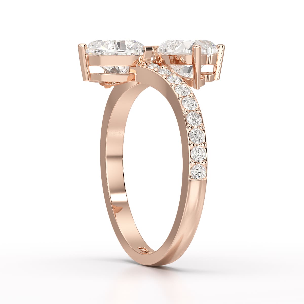 2.1 CT Double Heart Shaped Lab Diamond Ring