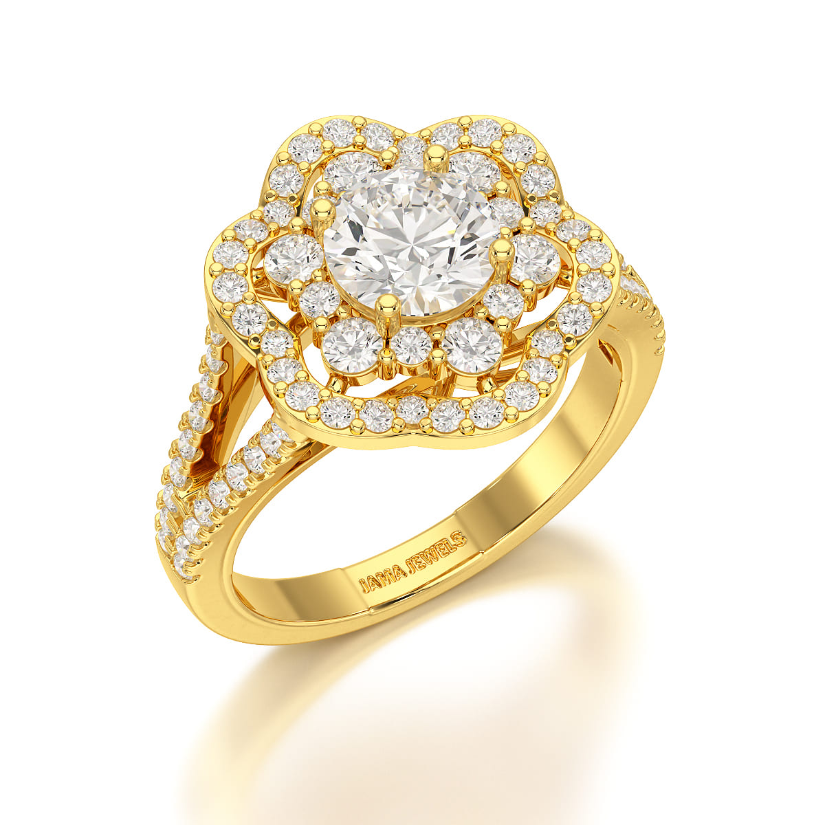 1.95 CT Round Cut Halo Lab Diamond Ring