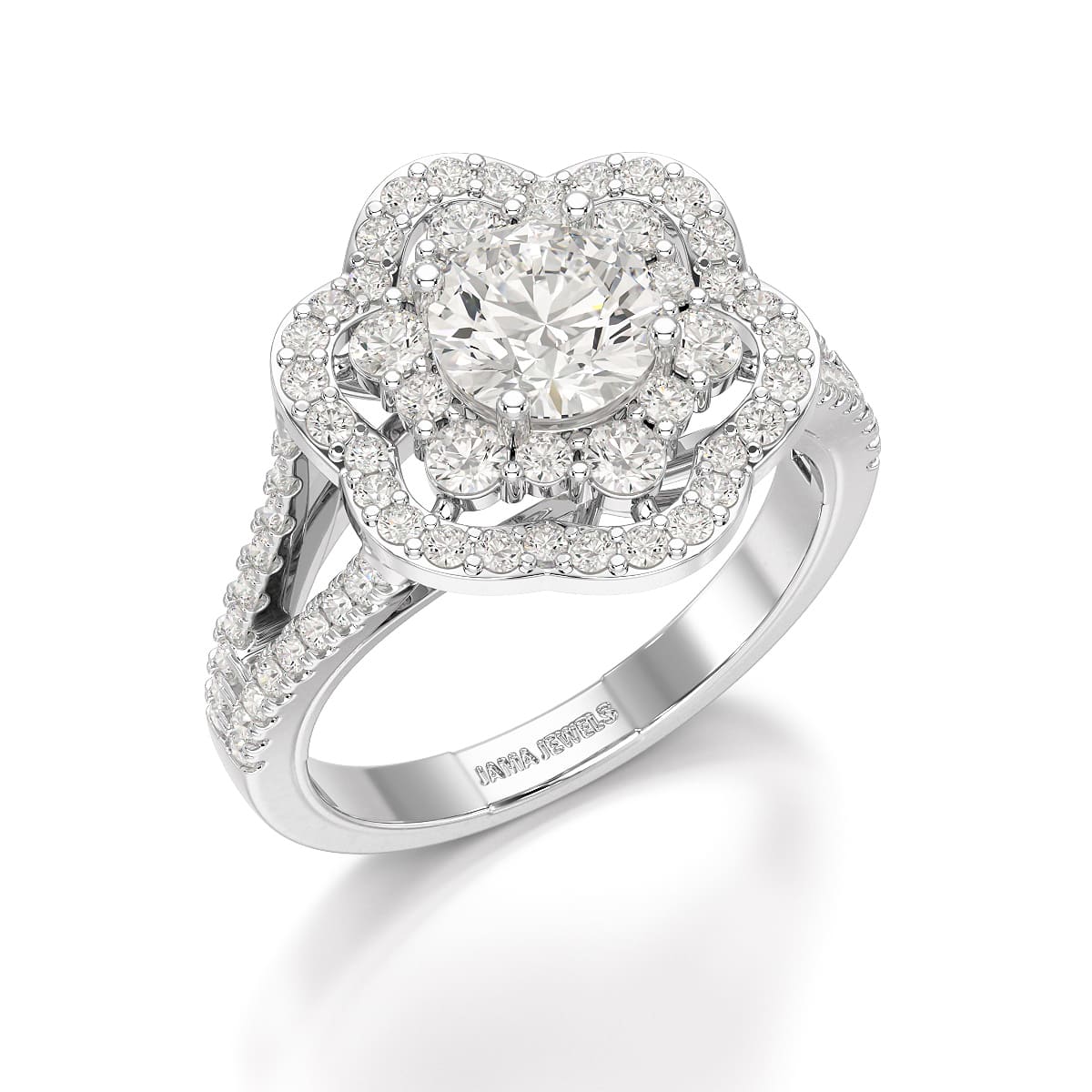 1.95 CT Round Cut Halo Lab Diamond Ring